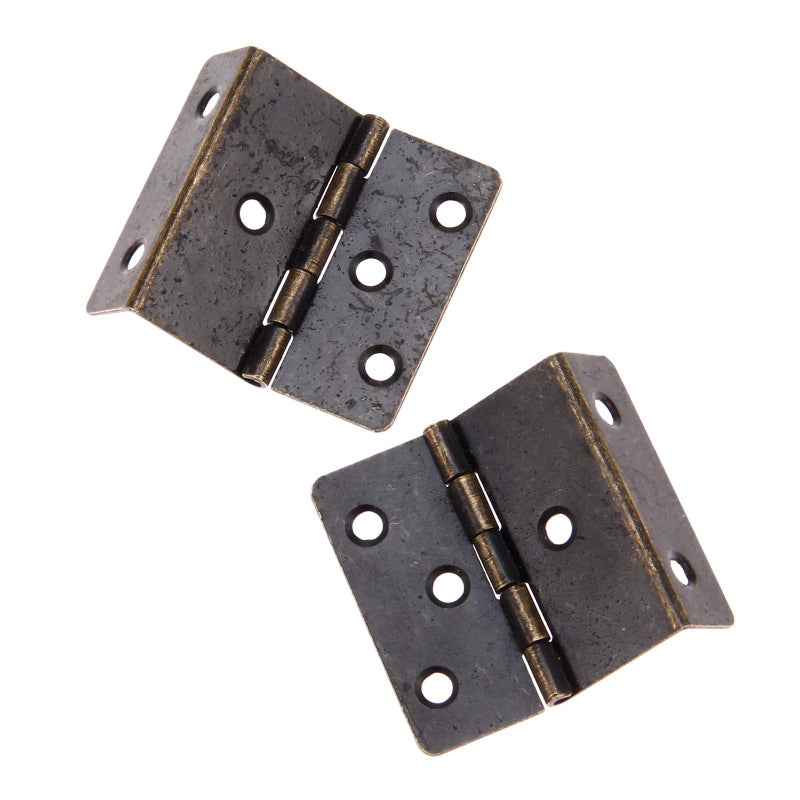 Yetaha 2 Pcs Three Folding Hardware Hinge, Antique Bronze Hinges, Decorative Box Hing with 12 Screws, Hardware Hinge for Door, Cabinet, Furniture, Small Chest Hinges - Image 1